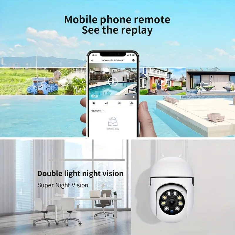 Cam With Color Night Vision Wireless 1080p HD Indoor/Outdoor Video Camera 2-Way Audio Wireless Security Camera Pan/Tilt/Zoom Wi-Fi Smart Home Security Camera