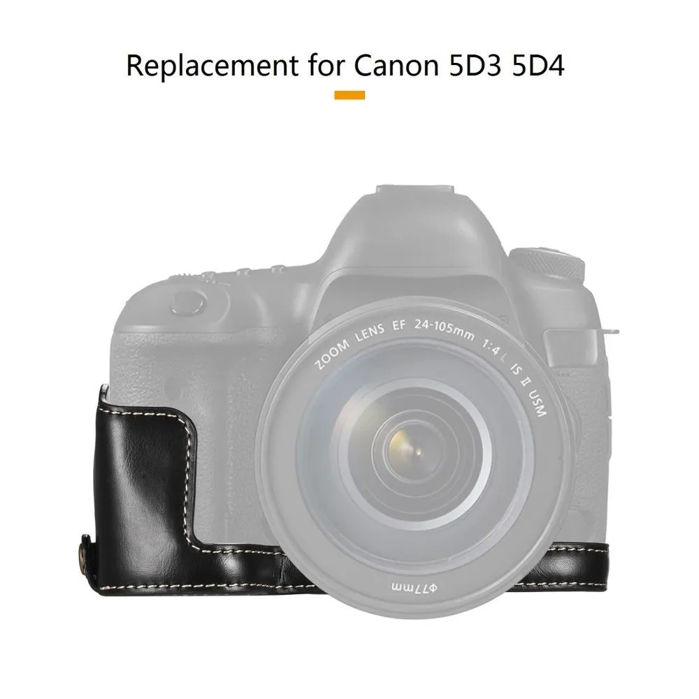 Canon EOS 5D Mark III / 5D Mark IV half-body PU leather cover - Black