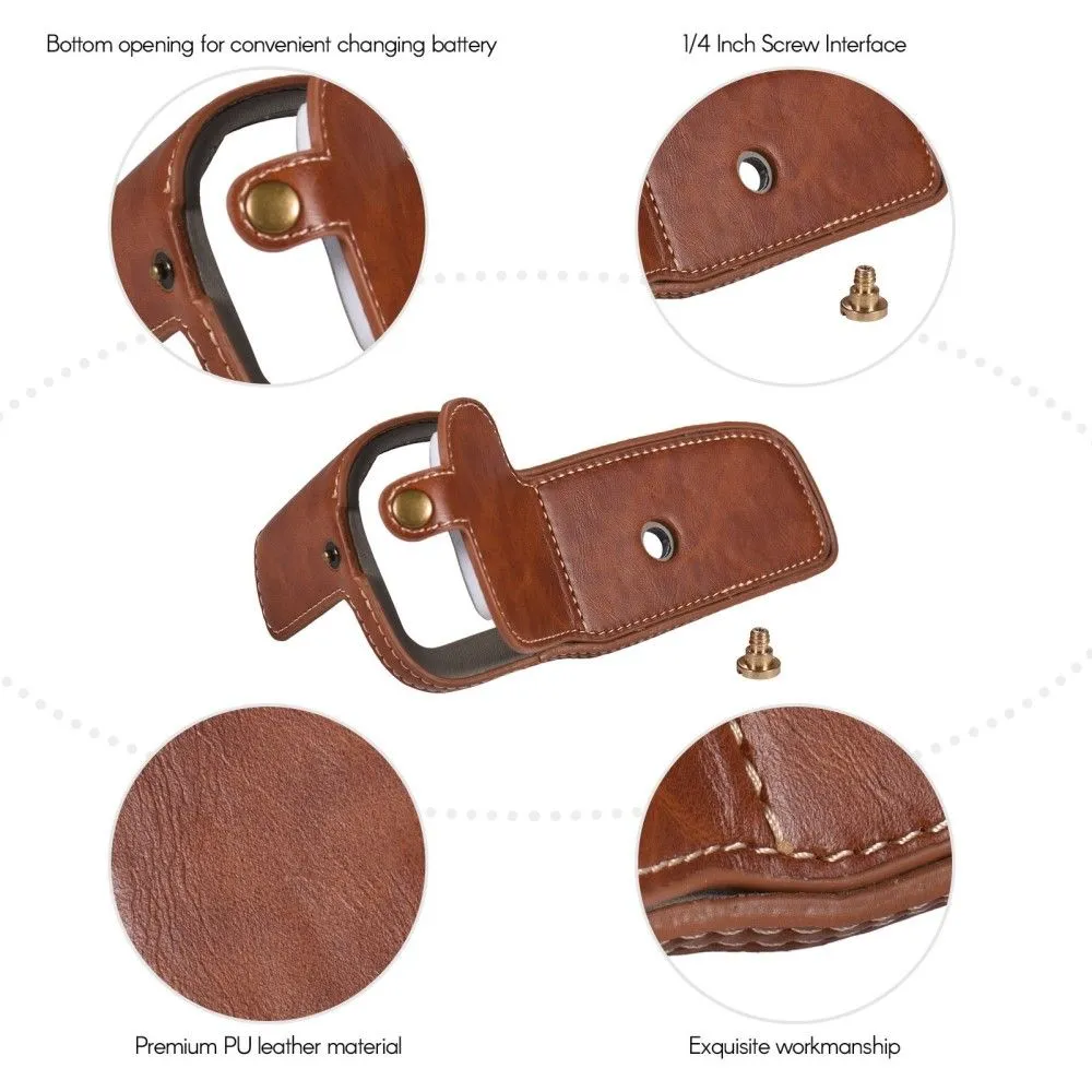 Canon EOS 5D Mark III / 5D Mark IV half-body PU leather cover - Brown
