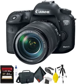 Canon EOS 7D Mark II DSLR Camera with 18-135mm f/3.5-5.6 is USM Lens & W-E1 Wi-Fi Adapter   64GB Memory Card   Mega Acce