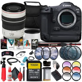 Canon EOS R3 Mirrorless Camera (4895C002)   Canon RF 70-200mm Bundle Filter Set Bundle