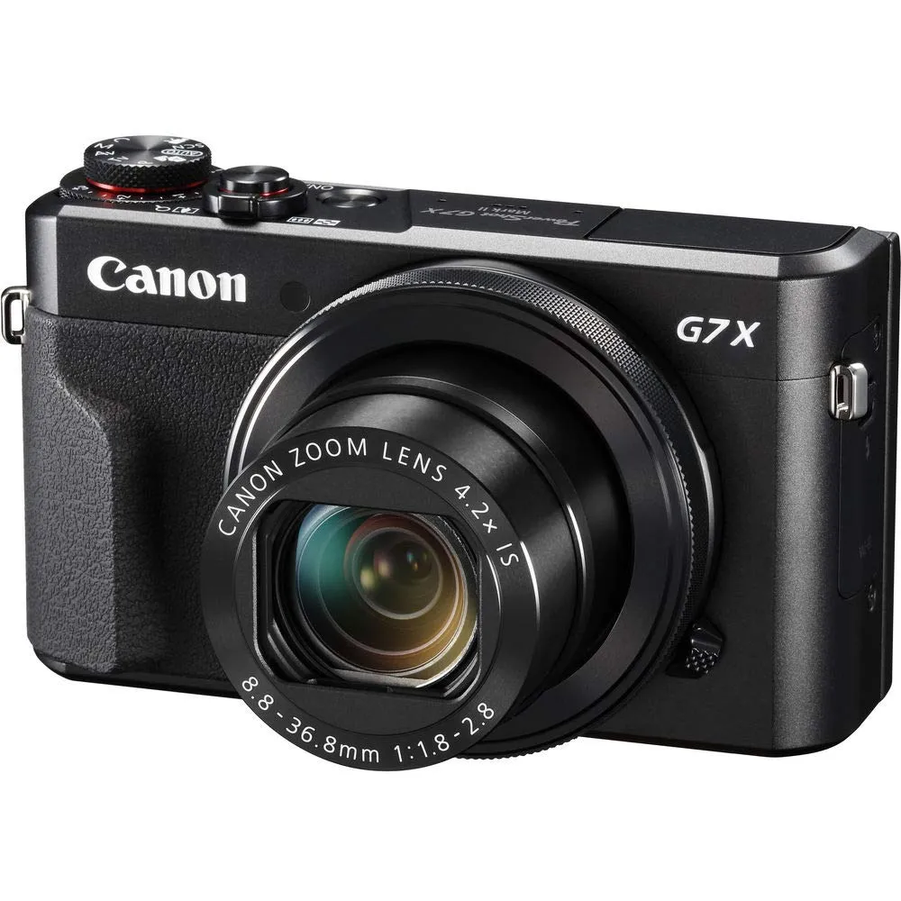 Canon PowerShot G7 X Mark II Point and Shoot Digital Camera   Extra Battery   Digital Flash   Camera Case   128GB Card Advanced Bundle
