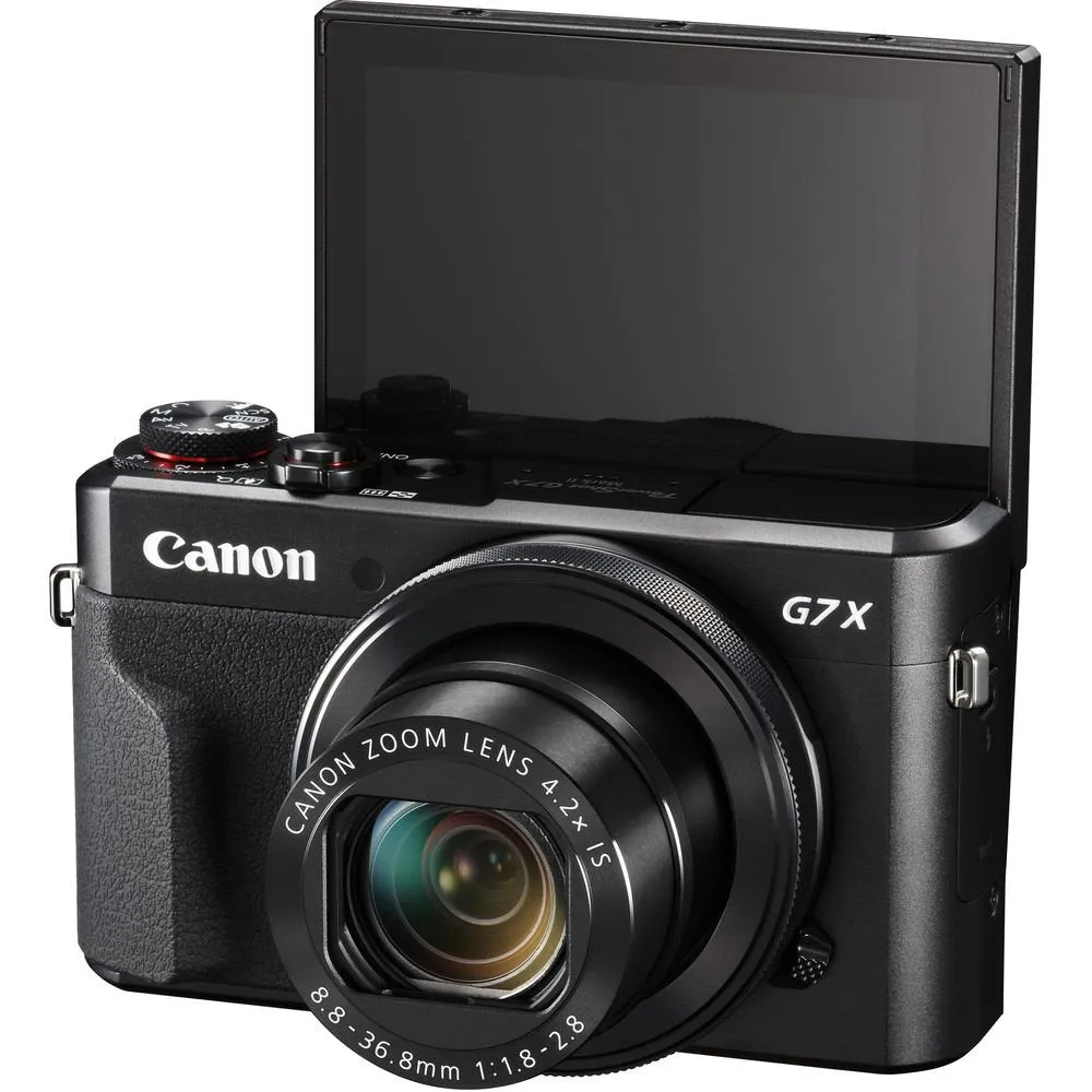 Canon PowerShot G7 X Mark II Point and Shoot Digital Camera   Extra Battery   Digital Flash   Camera Case   128GB Card Advanced Bundle