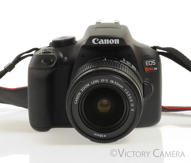Canon Rebel T6 Digital SLR Camera Body 18mp w/ 18-55mm Lens -Clean-
