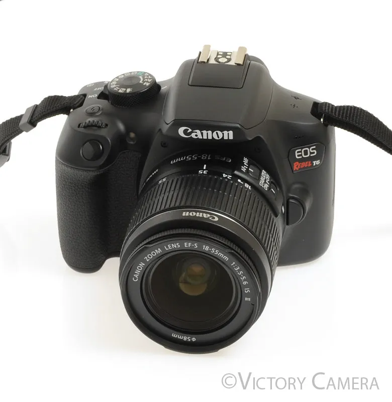 Canon Rebel T6 Digital SLR Camera Body 18mp w/ 18-55mm Lens -Clean-
