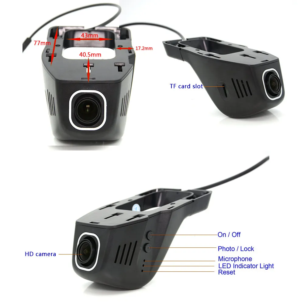 Car DVR Camera Video Recorder WiFi APP Night Vision Dash Cam