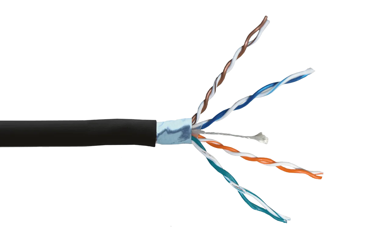 CAT6 Outdoor Extension Cable, Weather Shielded, cUL CMR Riser Rated, UV Treated, Direct Burial Underground