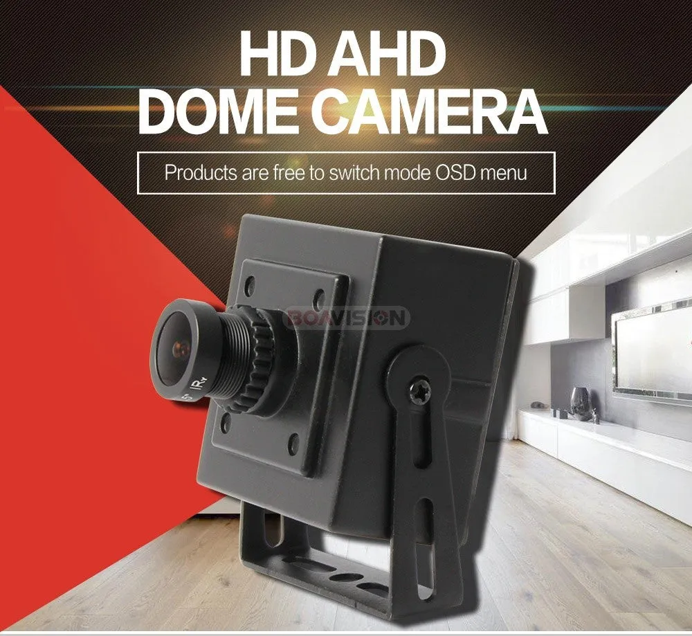 CCTV AHD Camera Security Lens Metal Housing Indoor Use Black