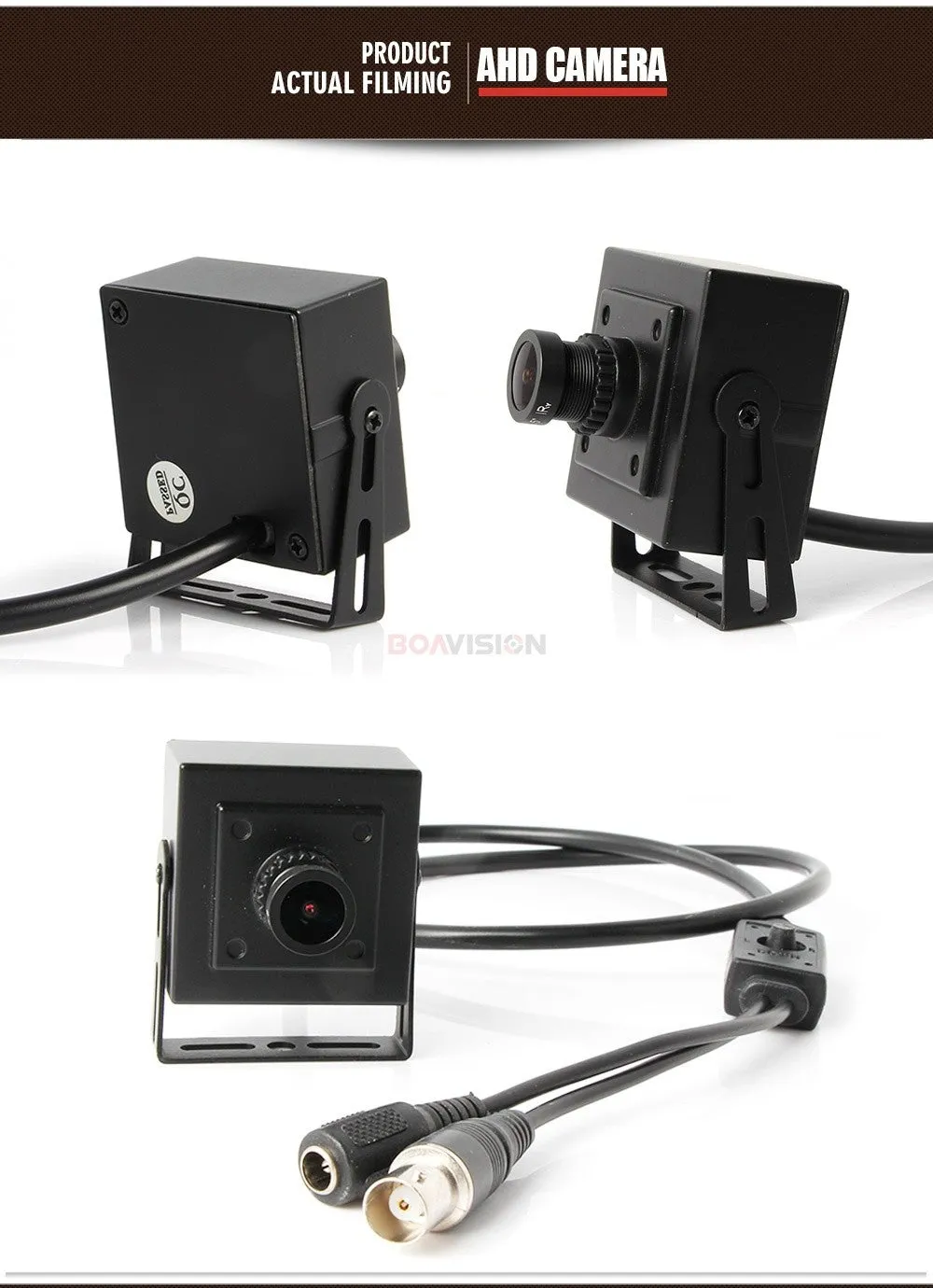 CCTV AHD Camera Security Lens Metal Housing Indoor Use Black
