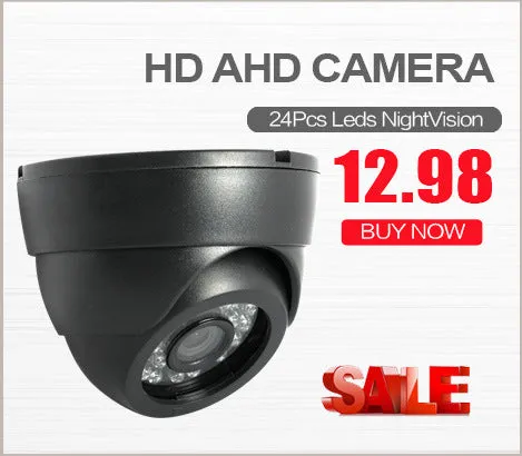 CCTV AHD Camera Security Lens Metal Housing Indoor Use Black