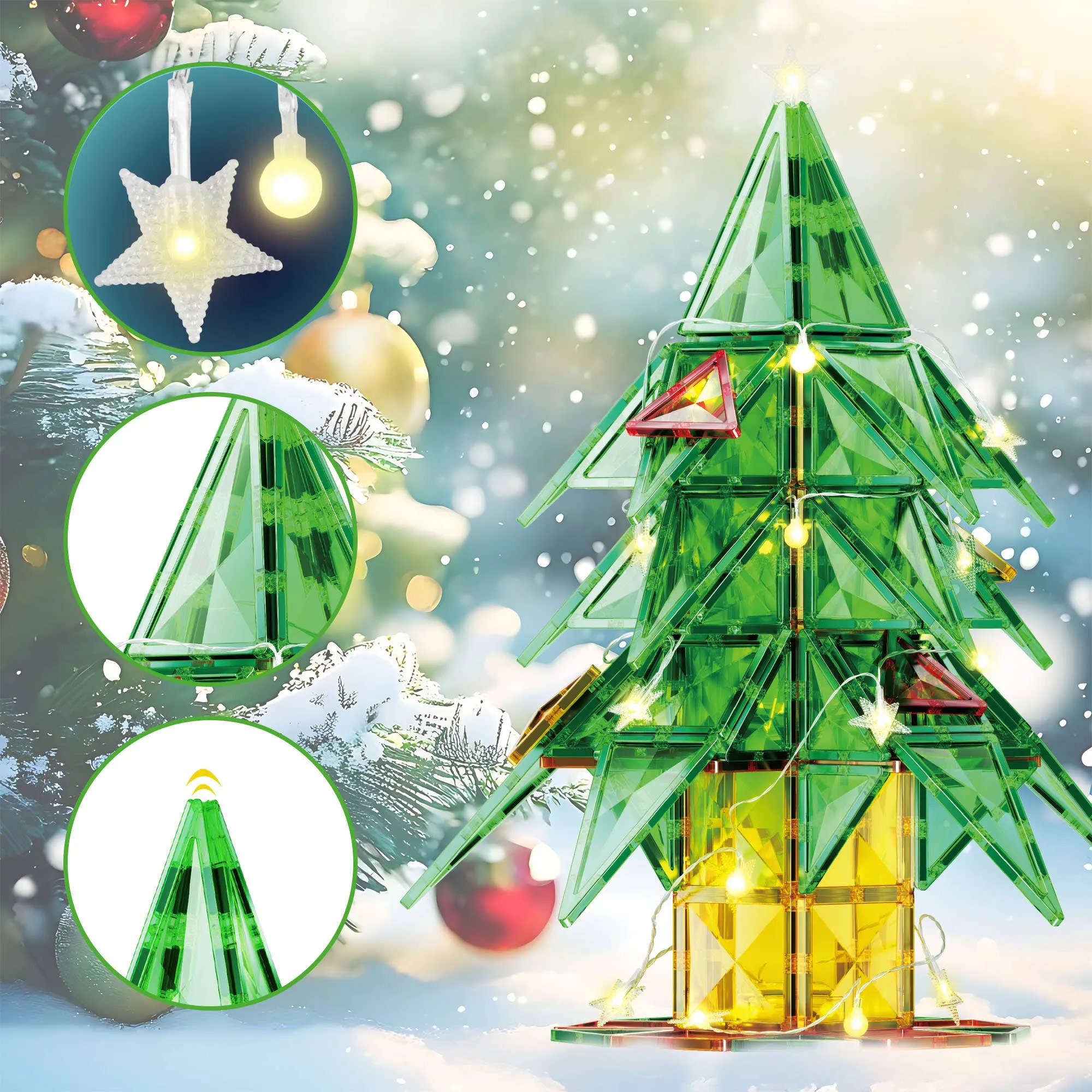Christmas Tree Magnet Building Tiles