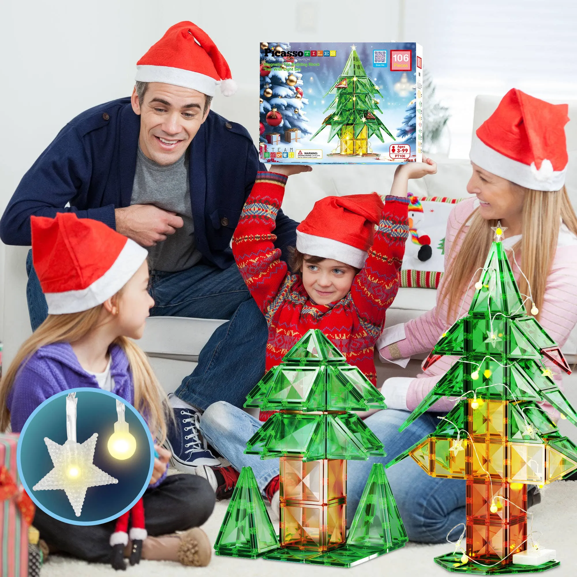 Christmas Tree Magnet Building Tiles