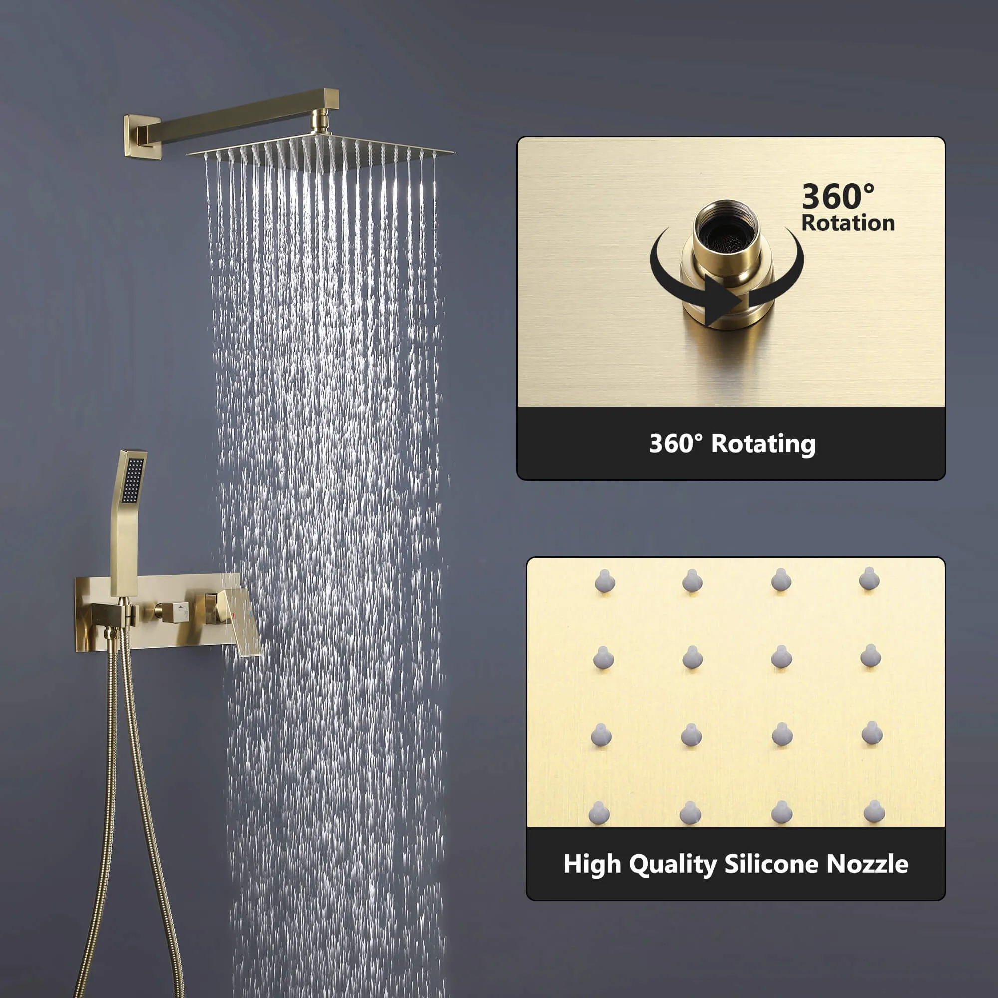 Concealed Complete Wall Mount Shower System with Pressured-Balanced RB1085