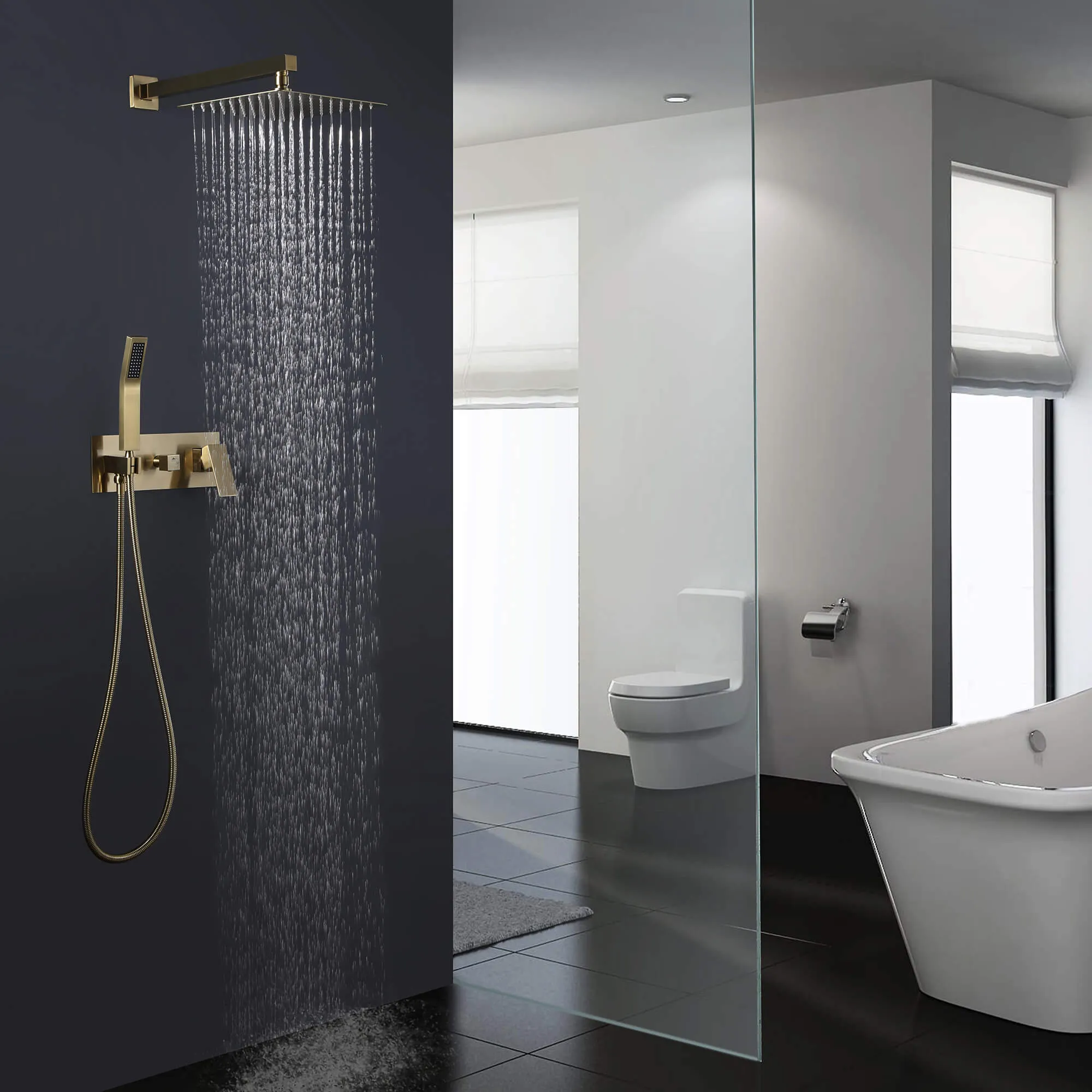 Concealed Complete Wall Mount Shower System with Pressured-Balanced RB1085