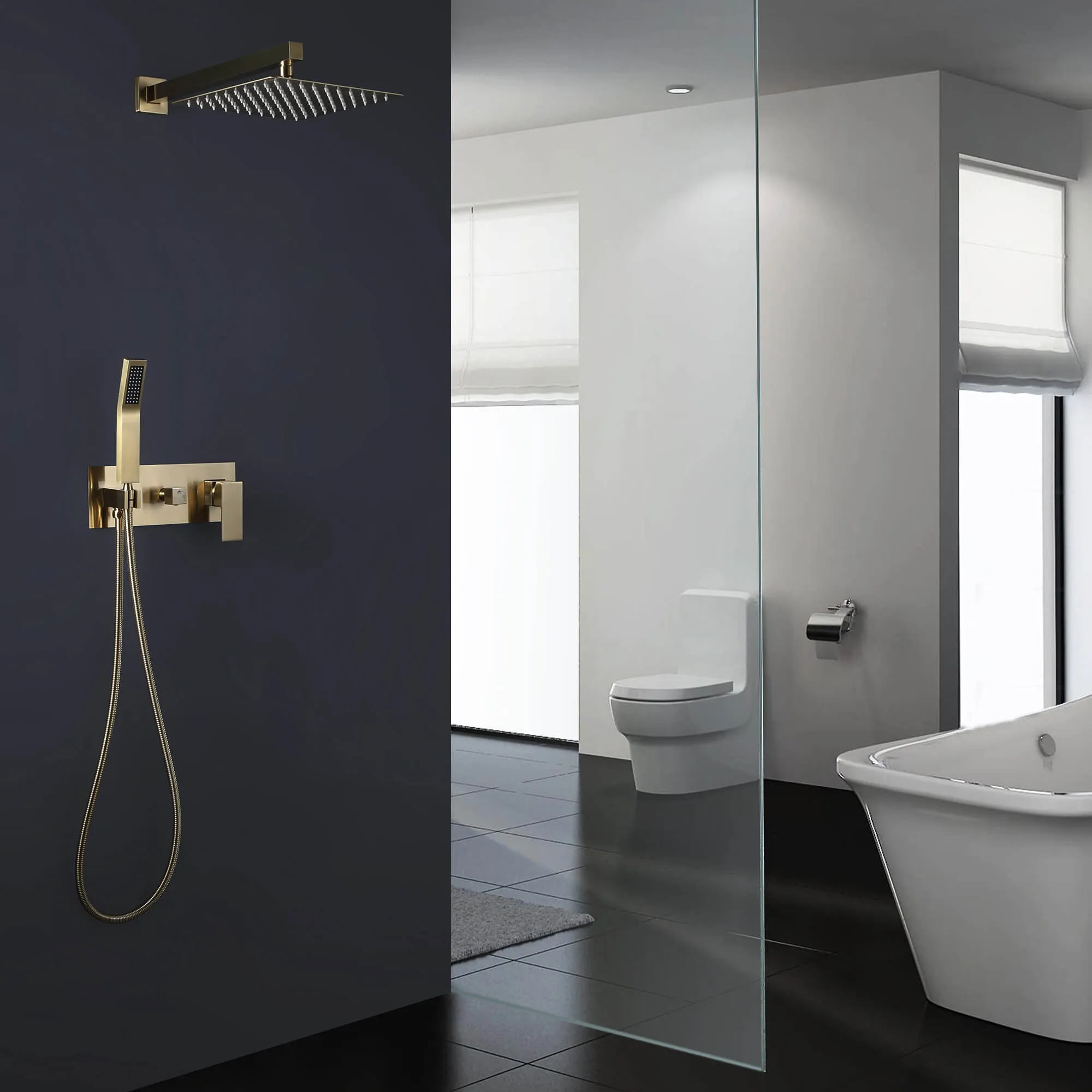 Concealed Complete Wall Mount Shower System with Pressured-Balanced RB1085