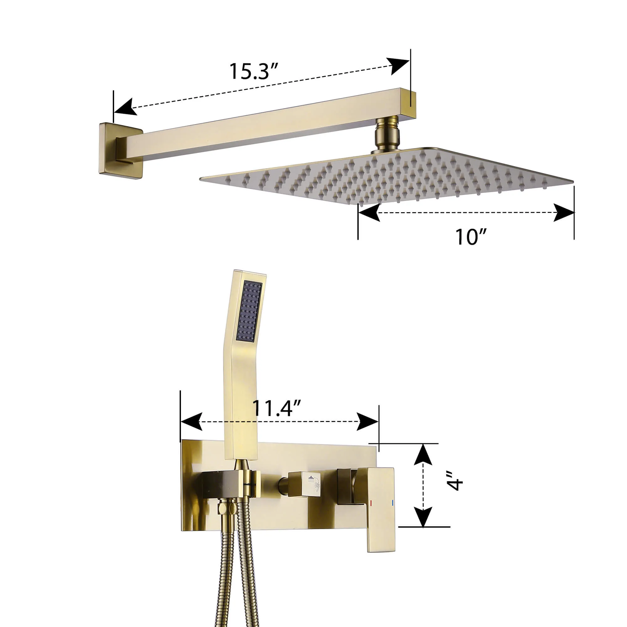Concealed Complete Wall Mount Shower System with Pressured-Balanced RB1085