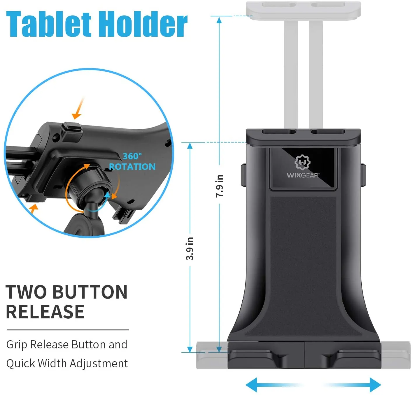 Cup Tablet Holder for Car, WixGear Car Cup Holder Tablet and Phone Adjustable