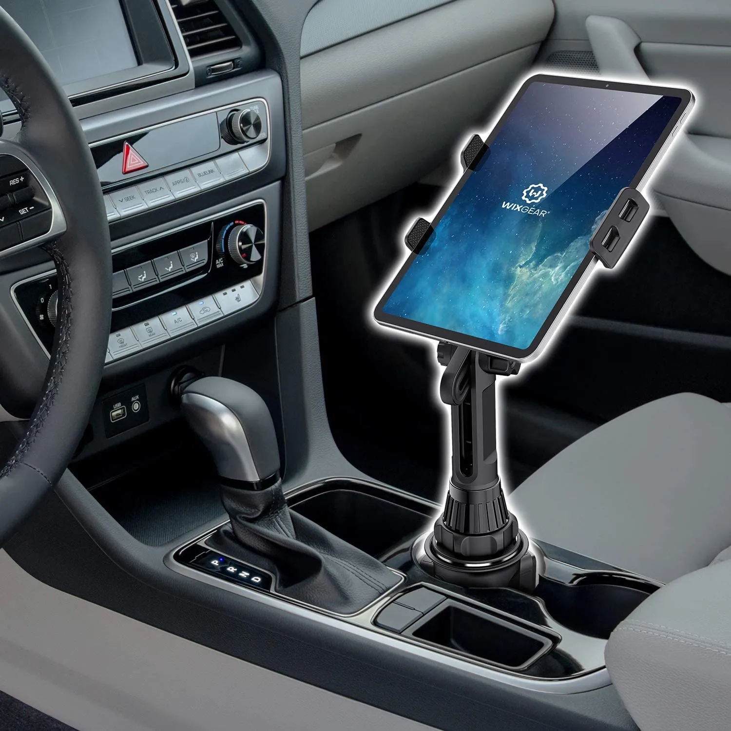 Cup Tablet Holder for Car, WixGear Car Cup Holder Tablet and Phone Adjustable