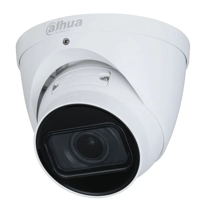 DAHUA 4MP WDR AI IR Starlight Turret Network Camera.2.7-13.5mm Motorized Lens. 2560x1440@25/30fps. Built-in IR LED, Max IR Distance: 40m. 3D DNR, HLC, BLC, IP67, PoE, SD Card.