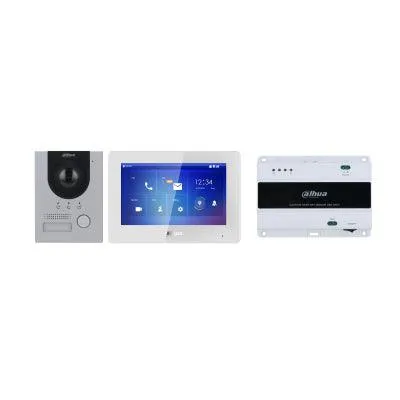 DAHUA TECHNOLOGY 2-wire IP Villa Door Station   IP Indoor Monitor   2-wire Switch   VTM115 mounted Box | 2MP HD colorful camera | IK07 & IP65 | 7" TFT screen (DHI-KTD01L(S))