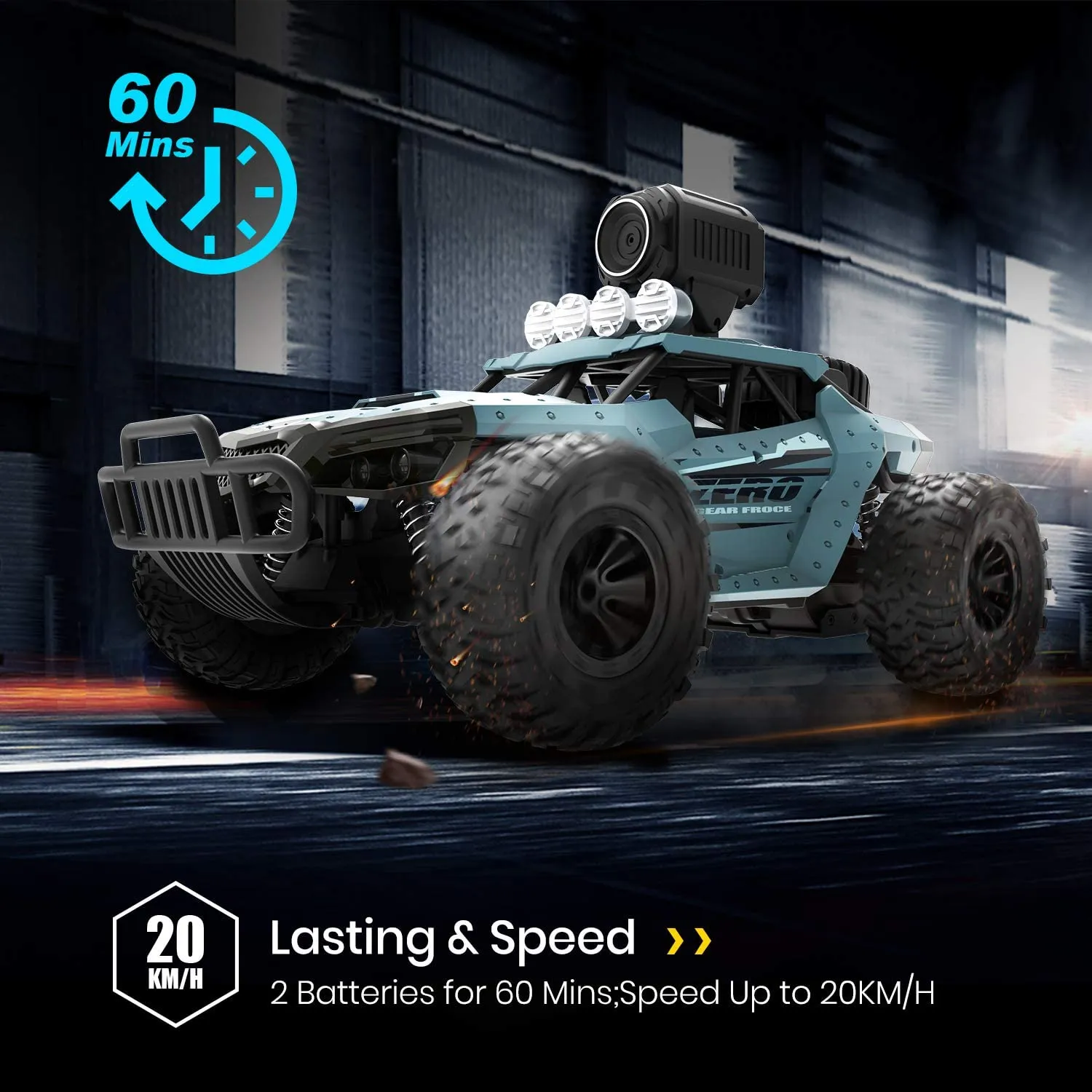DEERC DE36W RC Car Remote Control 1:16 Scale 4WD Off Road 720P HD FPV Camera