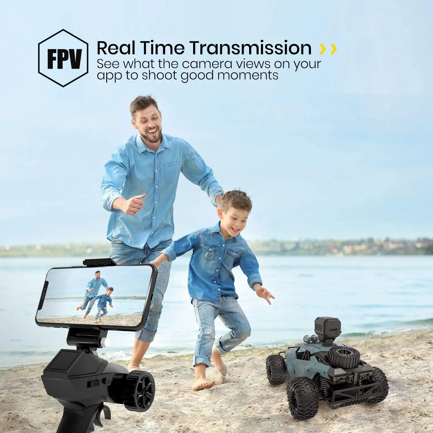 DEERC DE36W RC Car Remote Control 1:16 Scale 4WD Off Road 720P HD FPV Camera