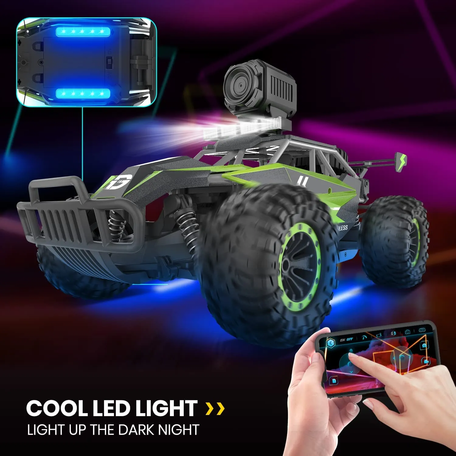 DEERC DE65 RC Car Remote Control 1:16 Scale 4WD Off Road 1080P HD FPV Camera
