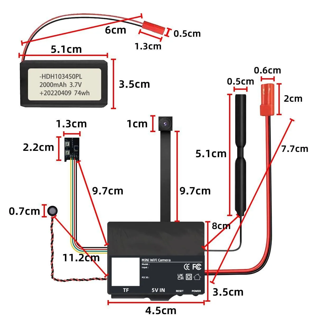 DIY Pinhole Module Wi-Fi Camera with Night Vision and Long Battery Life