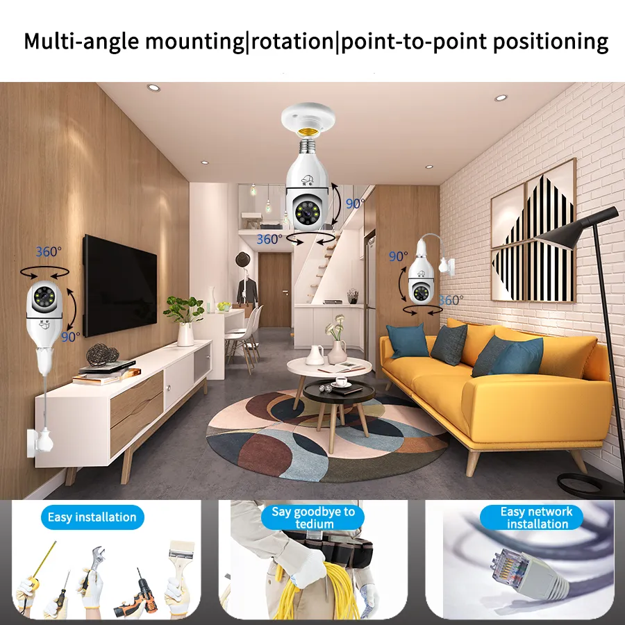 Draadloze Outdoor Surveillance Video Camera 360 Graus Met Wifi 1080P Hd Mini Camera Sensor Nachtzicht Camcorder Smart Home