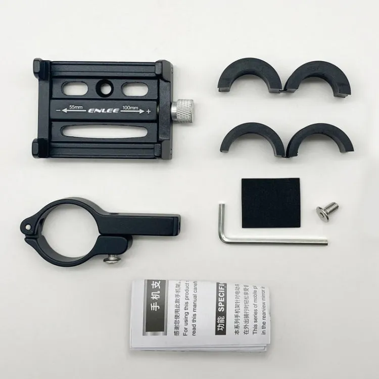 ENLEE Aluminum Alloy Phone Holder Bicycle Riding Fixed Navigation Mount(Black)