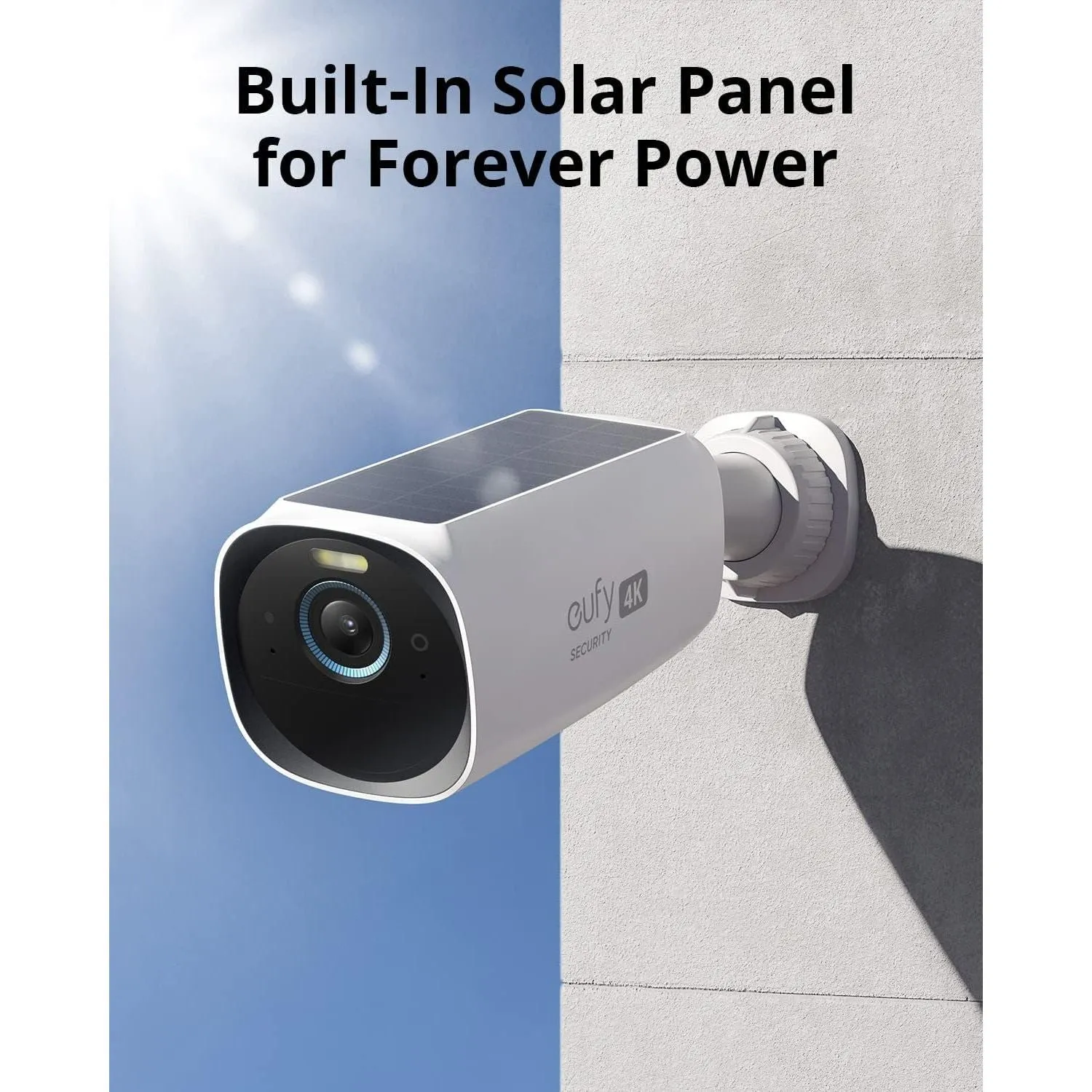 Eufy Security EufyCam 3 Add-On 4K Wireless Outdoor Camera with Solar Panel, AI Face Recognition, Spotlight & Expandable Storage – No Monthly Fee
