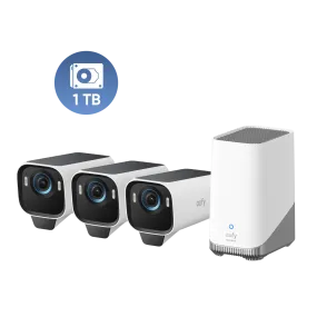 eufyCam S3 Pro 3-Cam Kit   1 TB Hard Drive