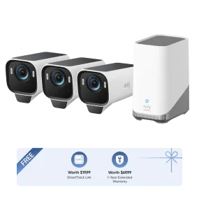 eufyCam S3 Pro 3-Cam Kit   SmartTrack Link   1-Year Extended Warranty