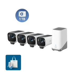 eufyCam S3 Pro 4-Cam Kit   1 TB Hard Drive   Random eufy Merch (eufy live）