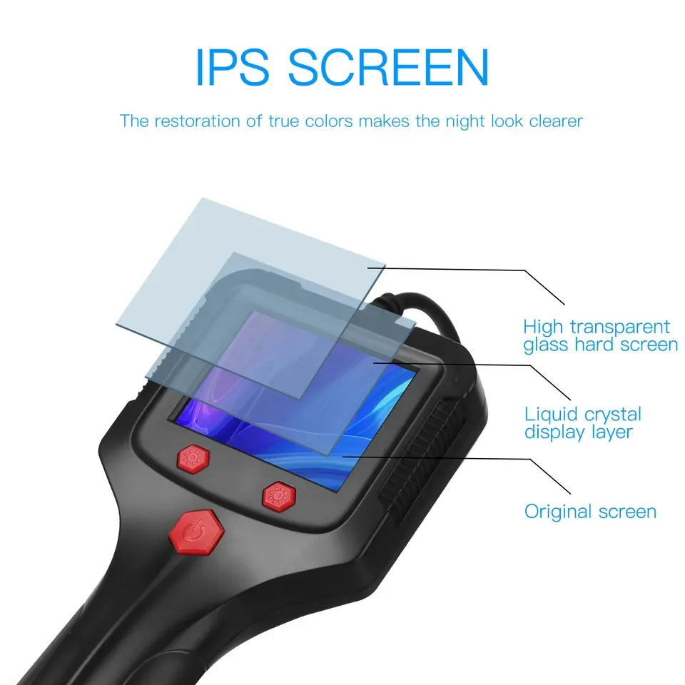 Factory In Stock P100 5m Portable 2.0mp Waterproof Inspection Borescope Camera 2.4 Inch HD 1080P HD TFT IPS Screen Endoscope