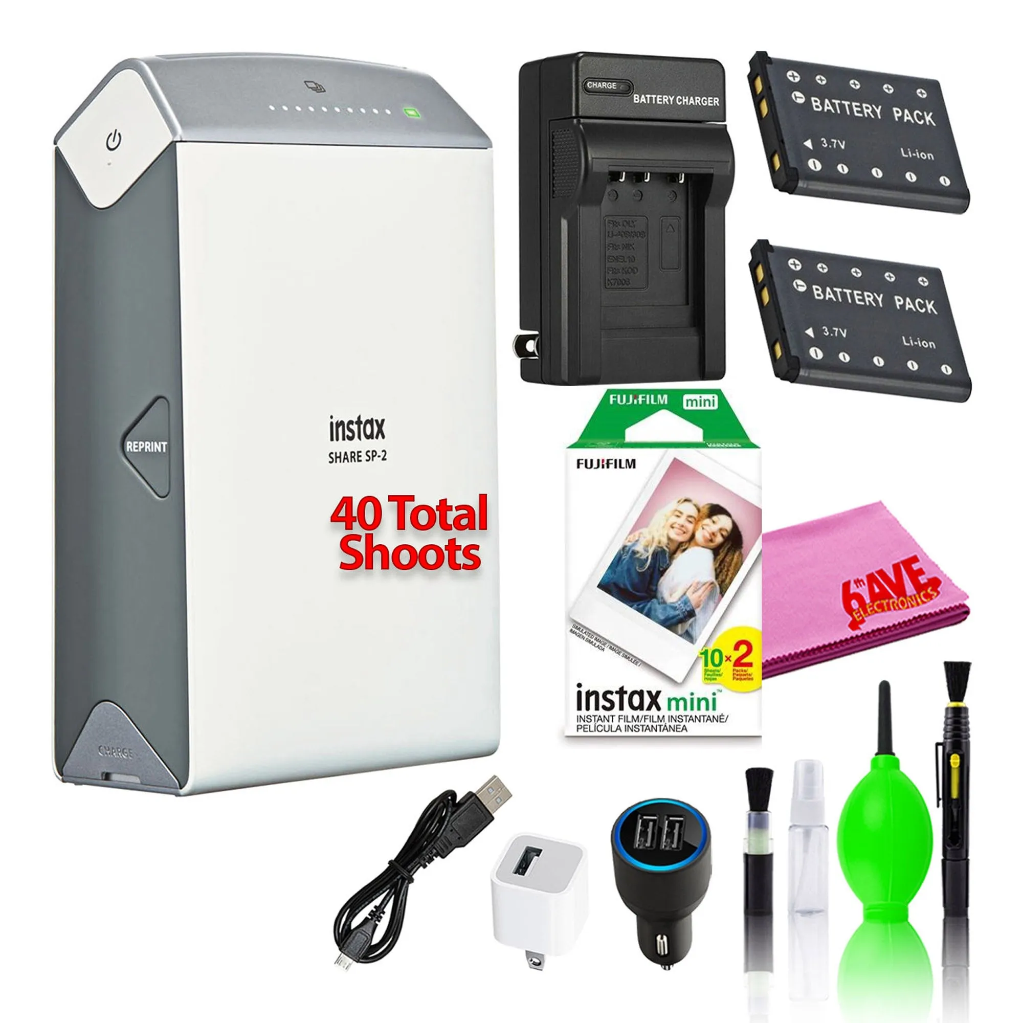 Fujifilm Instax Share SP-2 Smartphone Printer with (40) Films   Battery