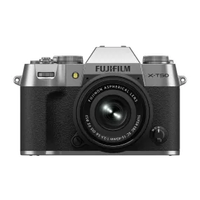 FUJIFILM X-T50 Mirrorless Camera with 15-45mm f/3.5-5.6 Lens (Silver)