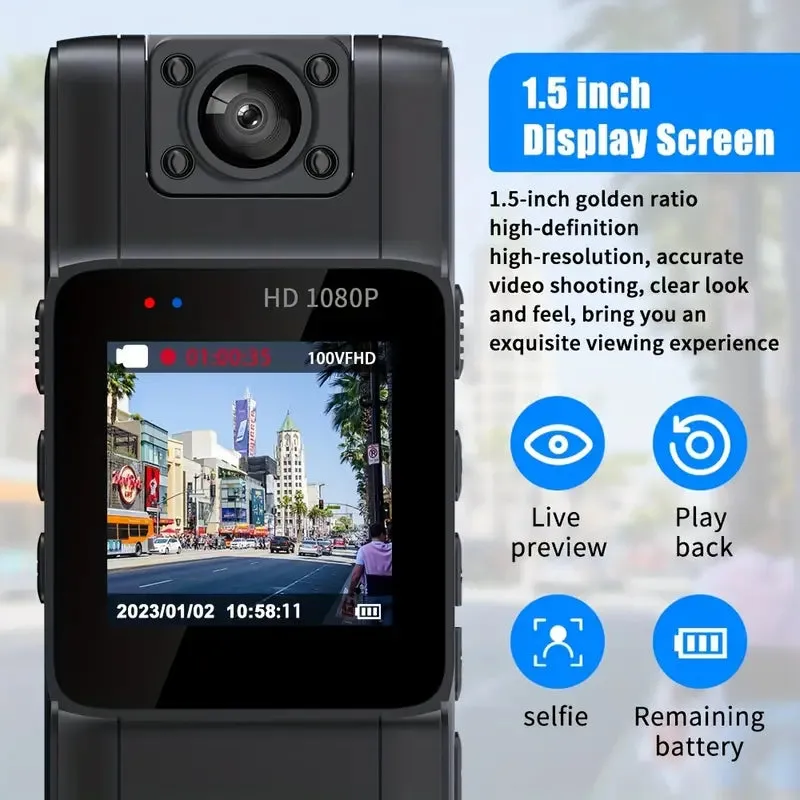 Full 1080P Police Body Camera With Clip