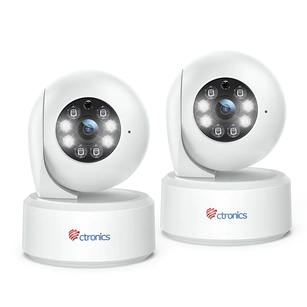 （Get the Second for Just $20）Ctronics 2.5K 4MP Surveillance Camera Indoor & 2.4/5Ghz WLAN with 20m Color Night Vision