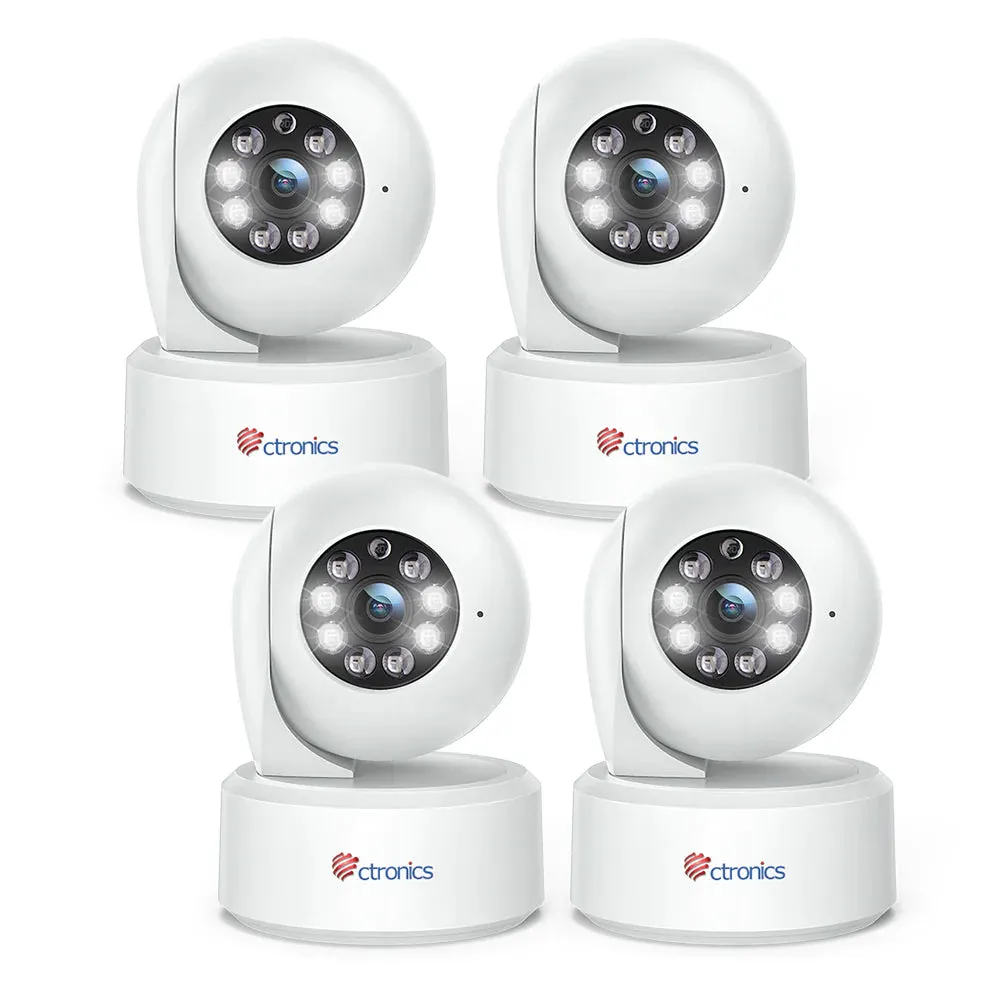 （Get the Second for Just $20）Ctronics 2.5K 4MP Surveillance Camera Indoor & 2.4/5Ghz WLAN with 20m Color Night Vision