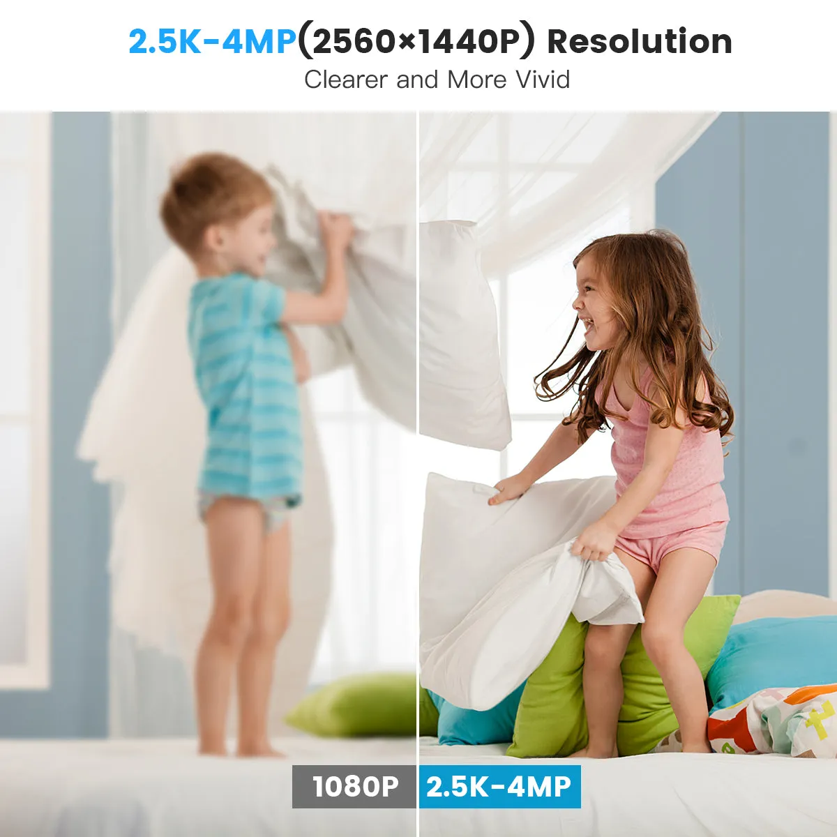 （Get the Second for Just $20）Ctronics 2.5K 4MP Surveillance Camera Indoor & 2.4/5Ghz WLAN with 20m Color Night Vision