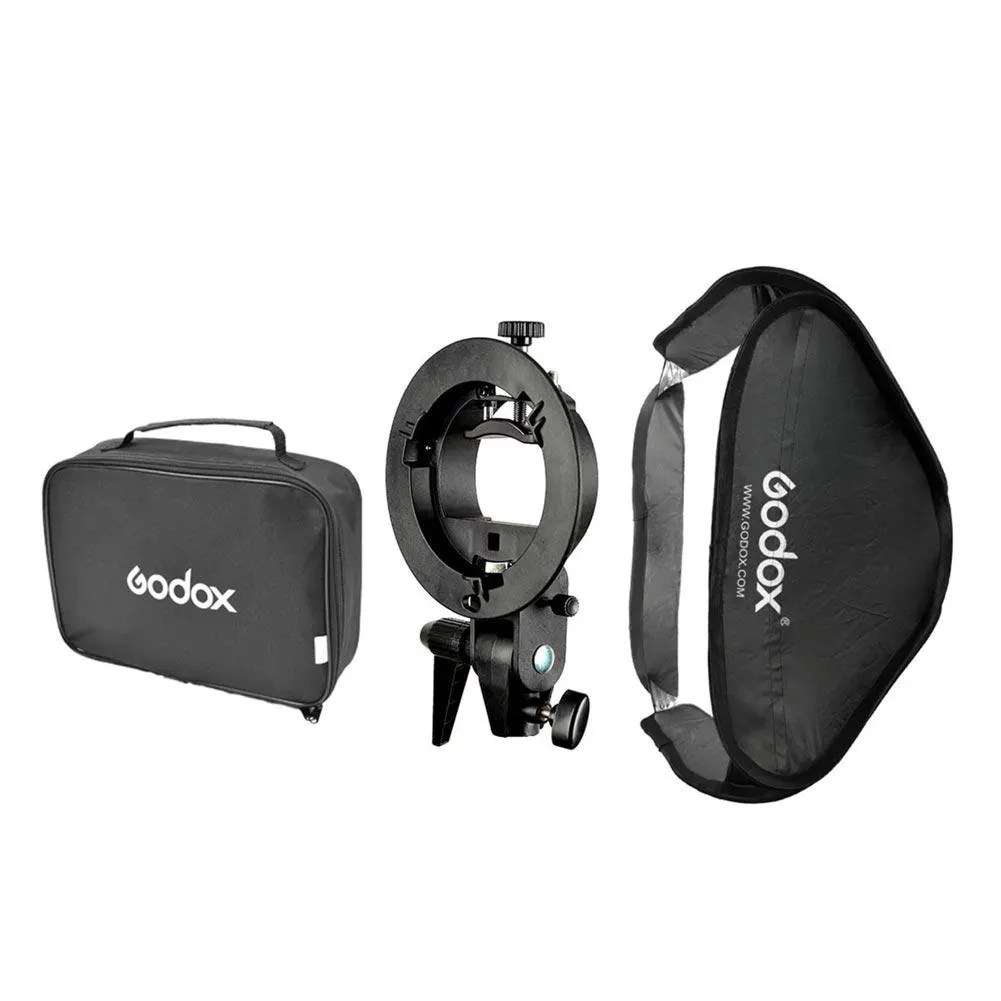 Godox 50 x 50cm Tulip Square Collapsible Softbox with S-Type Bracket and Case Set