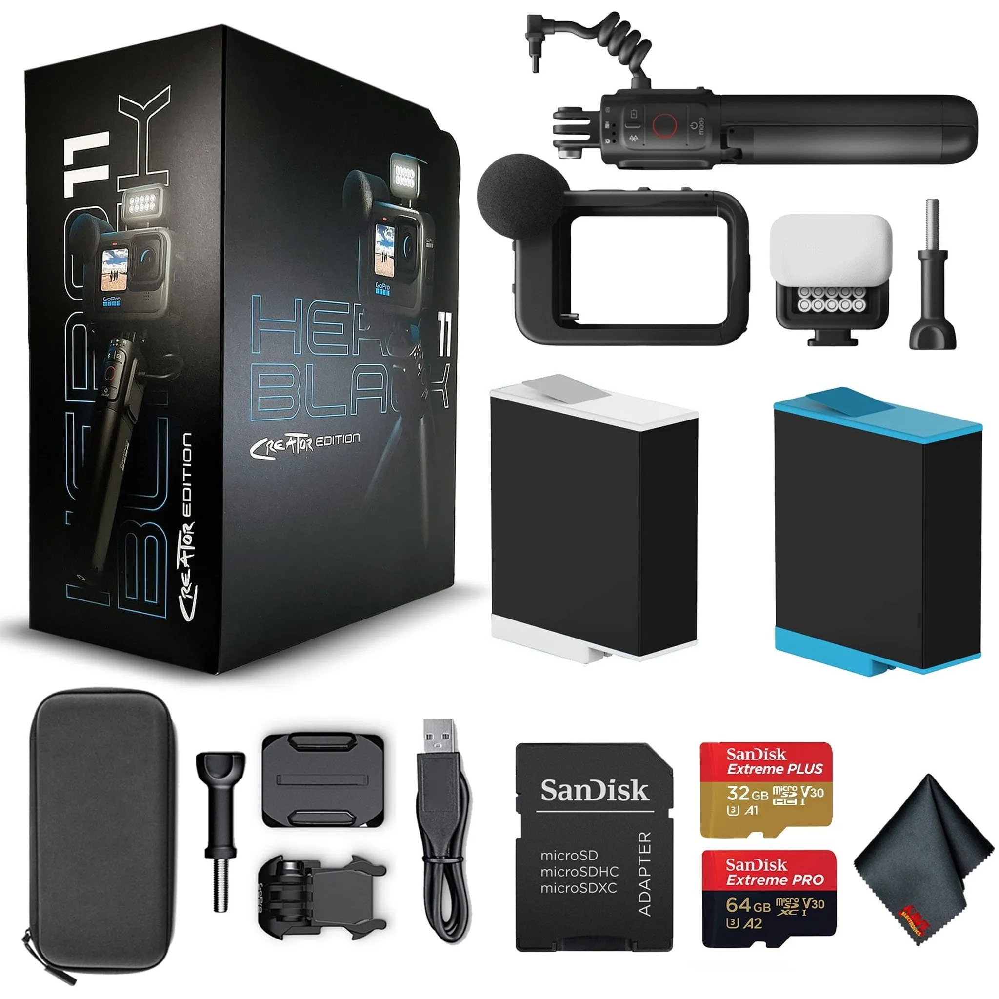 GoPro HERO11 Creator Edition - Action Camera With   64GB Card   Extra Battery