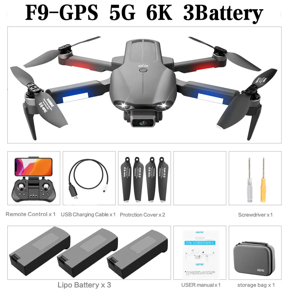 GPS Drone 6K Dual HD Camera Professional Aerial Photography 5G Wifi FPV Brushless Motor Foldable