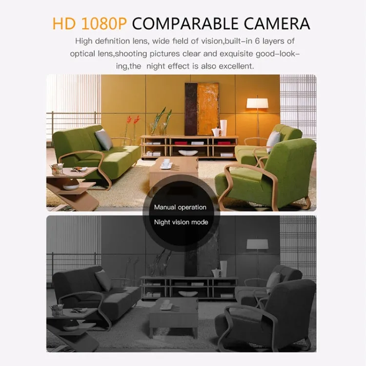 H11 Mini HD APP 1080P 120 Degree Wide Angle Wearable Smart Wireless WiFi Surveillance Camera, Support No Light Infrared Night Vision & Motion Detection Recording & Photograph & Loop Recording(White)