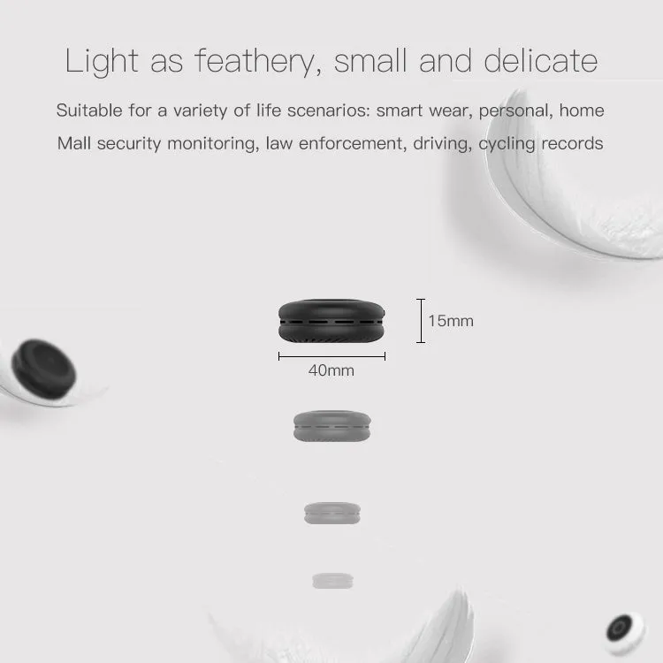 H11 Mini HD APP 1080P 120 Degree Wide Angle Wearable Smart Wireless WiFi Surveillance Camera, Support No Light Infrared Night Vision & Motion Detection Recording & Photograph & Loop Recording(White)