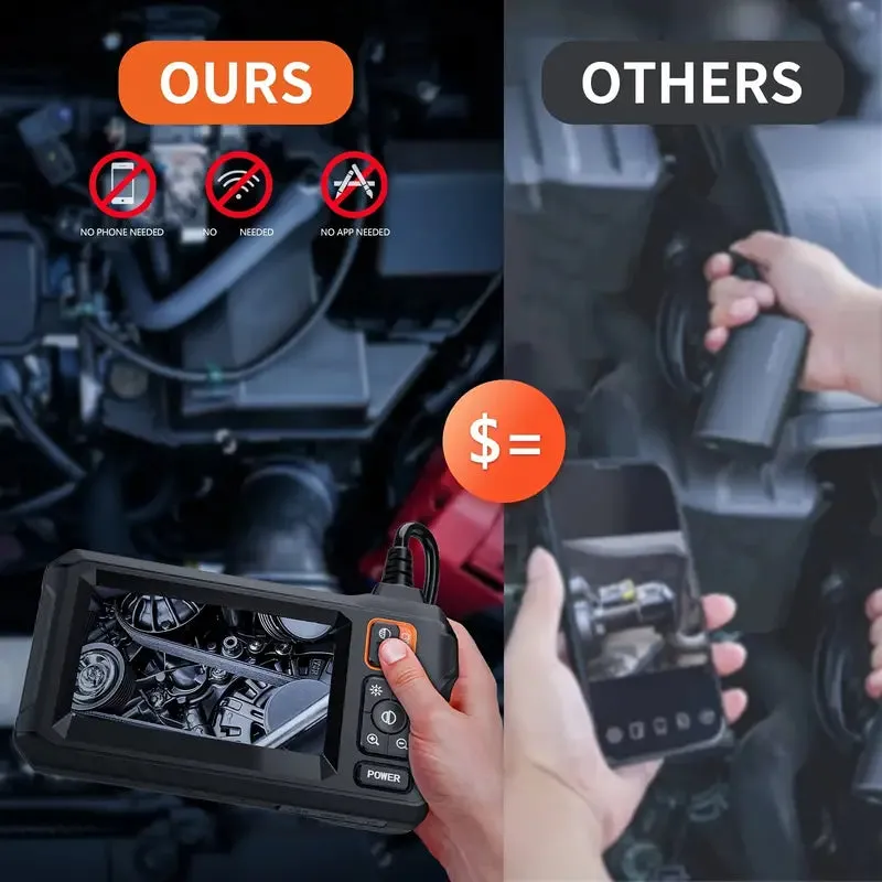 HD 1080P Borescope with 4.3" LCD Screen - Waterproof, Rechargeable Endoscope Camera