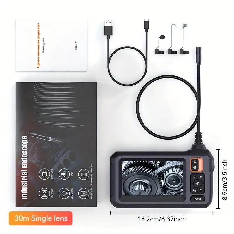 HD 1080P Borescope with 4.3" LCD Screen - Waterproof, Rechargeable Endoscope Camera
