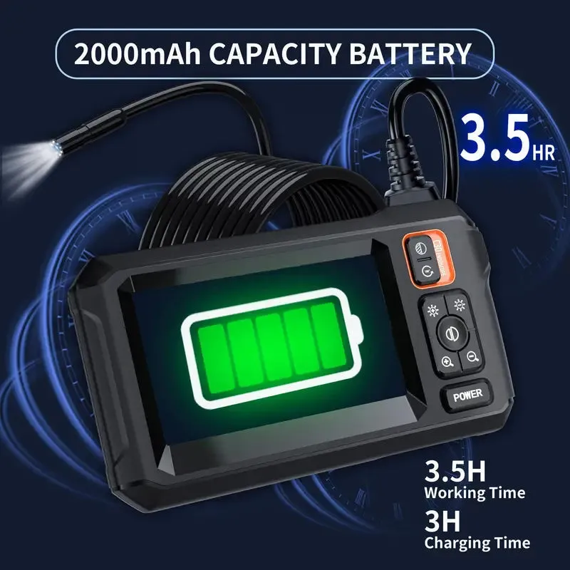 HD 1080P Borescope with 4.3" LCD Screen - Waterproof, Rechargeable Endoscope Camera