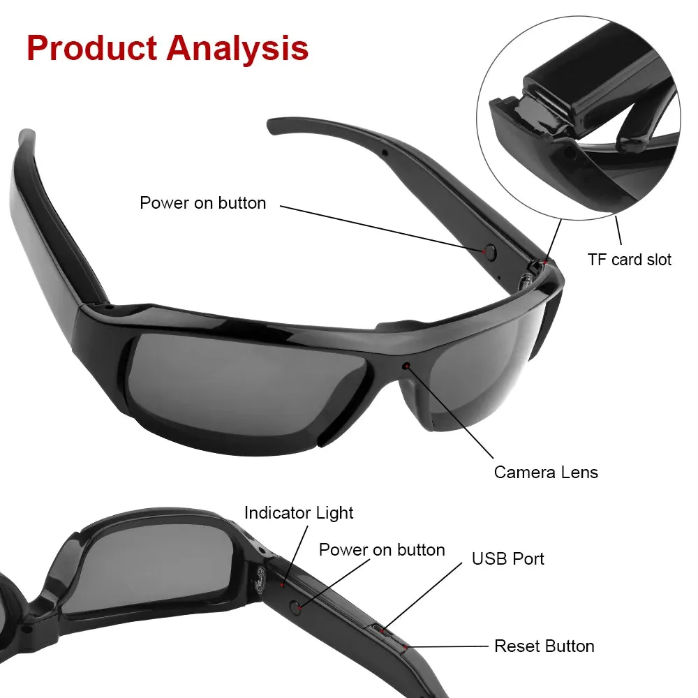 HD 1080P Portable Camera Mini Goggles Security